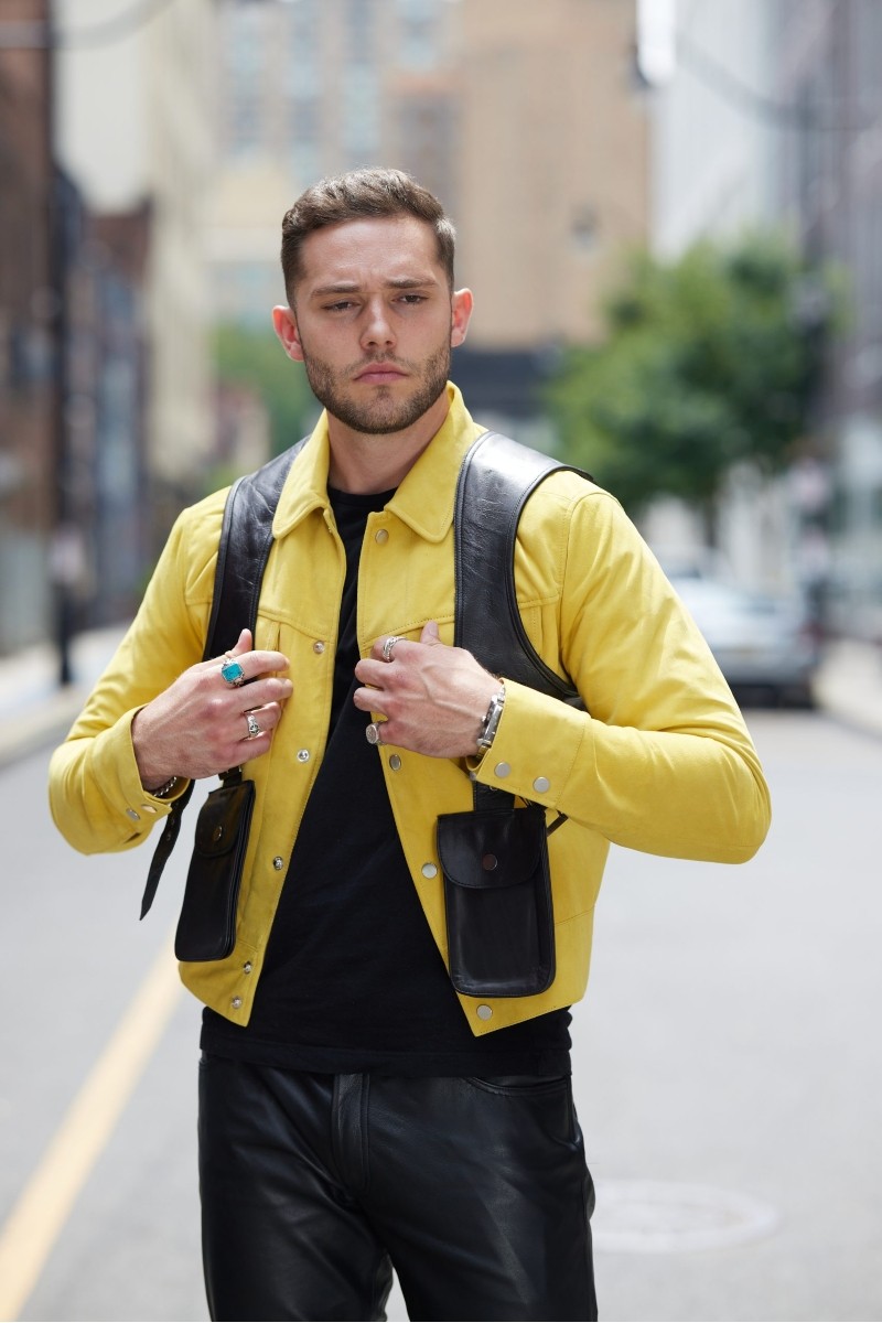 Male model wearing a Genuine Leather Holster