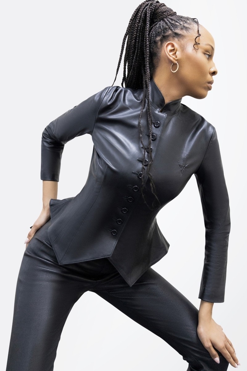 Button Corset Jacket - Classic elegance meets modern design. High-quality fabric with button accents and corset-inspired details.