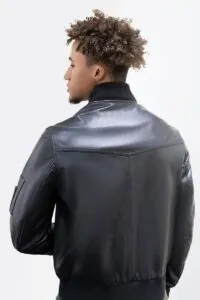 bomber leather jacket back 1