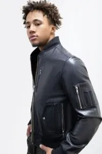 bomber leather jacket side 1