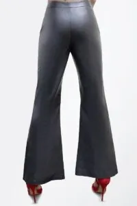 leather flare pants back 1