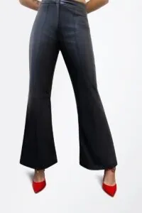 leather flare pants front 1